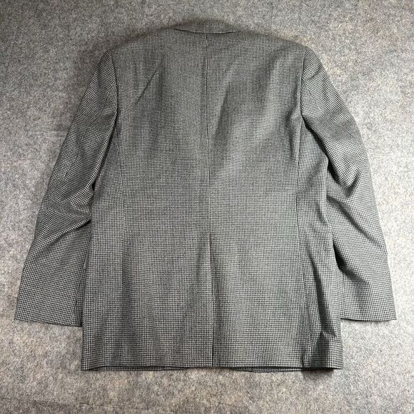 Ralph Lauren Blazer Mens 40R Wool Houndstooth Black Gray Two Button Sport Coat - Picture 9 of 11